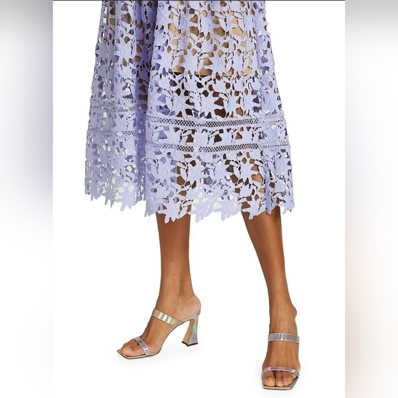 Self-Portrait Azalea Lace Dress in Baby Blue Size 0 - Picture 7 of 13